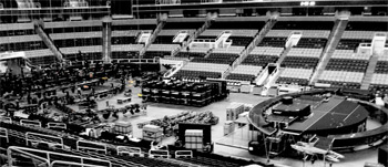 Setting up for Bon Jovi